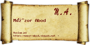 Mázor Abod névjegykártya